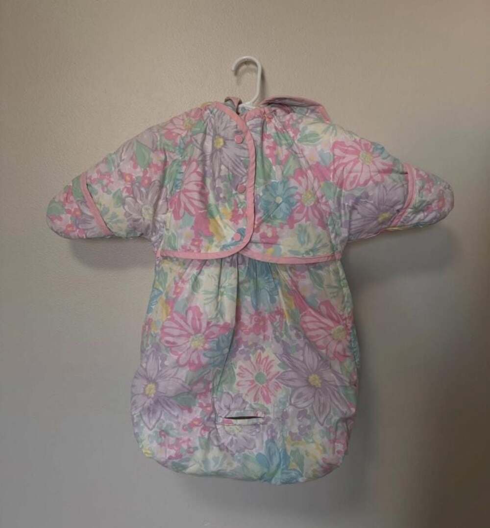 Vintage Quiltex Baby Floral Hooded Bunting Snowsuit